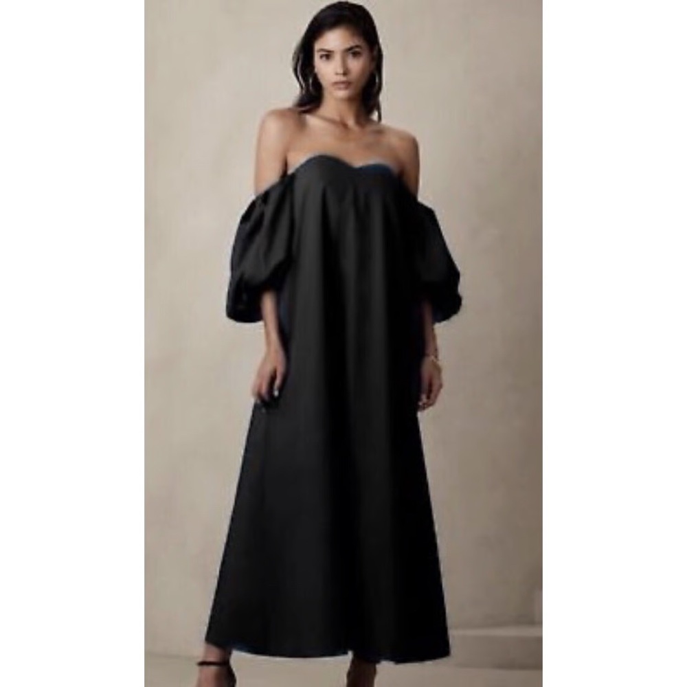 NWT BANANA REPUBLIC PUFF-SLEEVE MAXI DRESS size 2